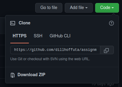 <span class="figure-number">Figure 1: </span>Viewing the repository link.