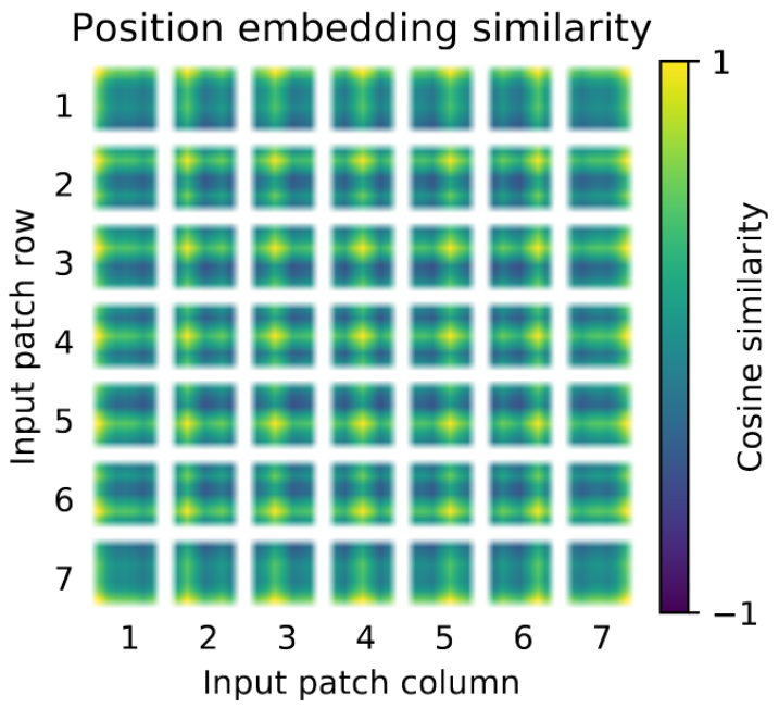 <span class="figure-number">Figure 3: </span>Position embedding similarity (<a href="#citeproc_bib_item_2">Dosovitskiy et al. 2021</a>).